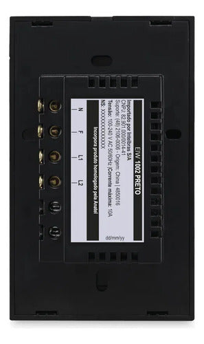 INTERRUPTOR TOUCH WI-FI 2 TECLAS EIW 1002 PT