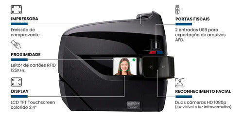 Relógio de Ponto Control ID REP iDClass Facial