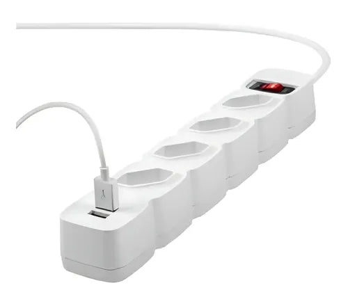 PROTETOR ELETRONICO C 4 TOMADAS E 2 USB - EPE 204 USB BR