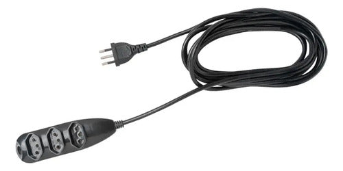 EXTENSAO ELETRICA 3 TOMADAS 3 PINOS 10A 3M PRETA EXT 3003