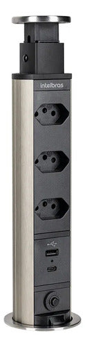 PROTETOR ELETRONICO 3 TOMADAS 2 USB TORRE EPE 3003+  INTELBRAS