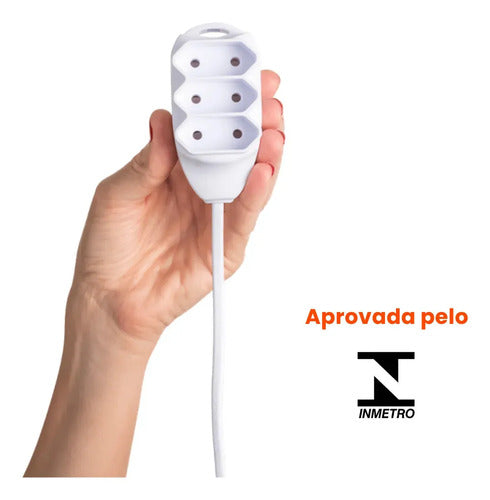 EXTENSAO ELETRICA 3 TOMADAS 2 PINOS 10A 5M BRANCA EXT 2005