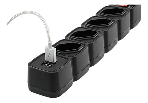 PROTETOR ELETRONICO C 4 TOMADAS E 2 USB - EPE 204 USB PT