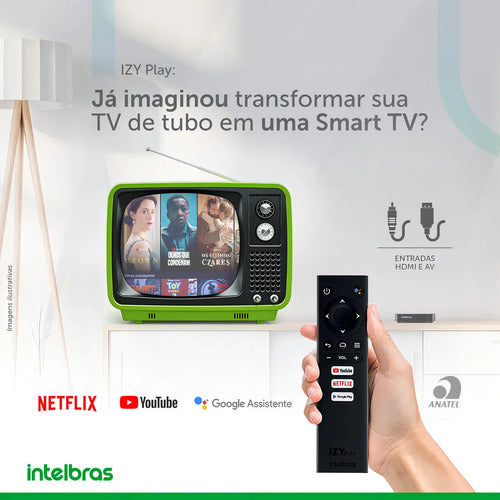 SMART BOX ANDROID TV IZY PLAY FULL HD - INTELBRAS