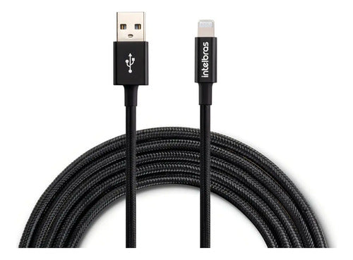 CABO USB LIGHTNING 1.5M NYLON PRETO EUAL15NP (APPLE)