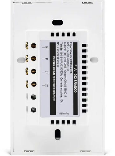 INTERRUPTOR TOUCH WI-FI 2 TECLAS EIW 1002 BR