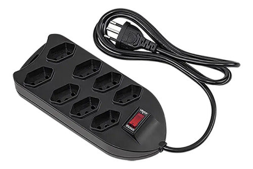 Protetor Eletrônico Intelbras Com 8 Tomadas Epe 1008 Preto Preto 127/220v