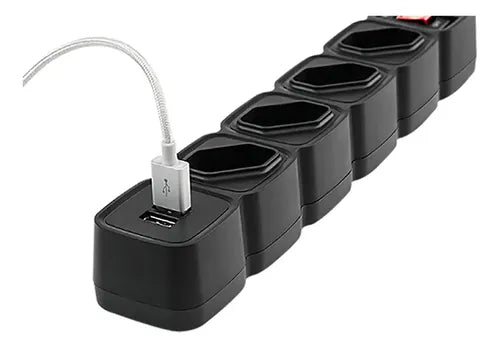 Filtro de linha 4 tomadas e 2 USB EPE 204+ PT Intelbras