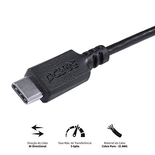 CABO P/ HD EXTERNO USB C MACHO P/ MICRO USB B 3.0 - 1 METRO - P3UCMBP-1