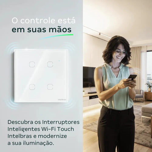 INTERRUPTOR TOUCH WI-FI 2 TECLAS EIW 1002 BR