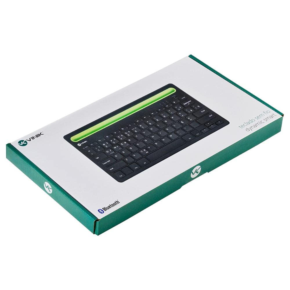 TECLADO SEM FIO BLUETOOTH 3.0 DYNAMIC SMART ABNT COM SUPORTE PARA TABLET OU CELULAR - PRETO - DT200