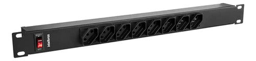 Filtro de Linha com 8 Tomadas para Rack EPR 208+ Preto
