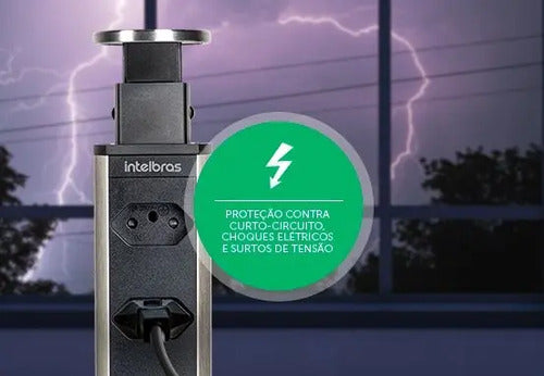Protetor Eletrônico Torre de Tomada para Embutir EPE 3003 Intelbras