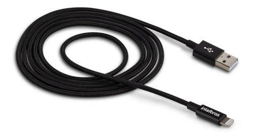 CABO USB LIGHTNING 1.5M NYLON PRETO EUAL15NP (APPLE)