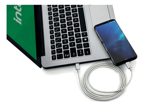 Cabo USB-C em nylon 1,5m Intelbras EUCC 15NB Branco