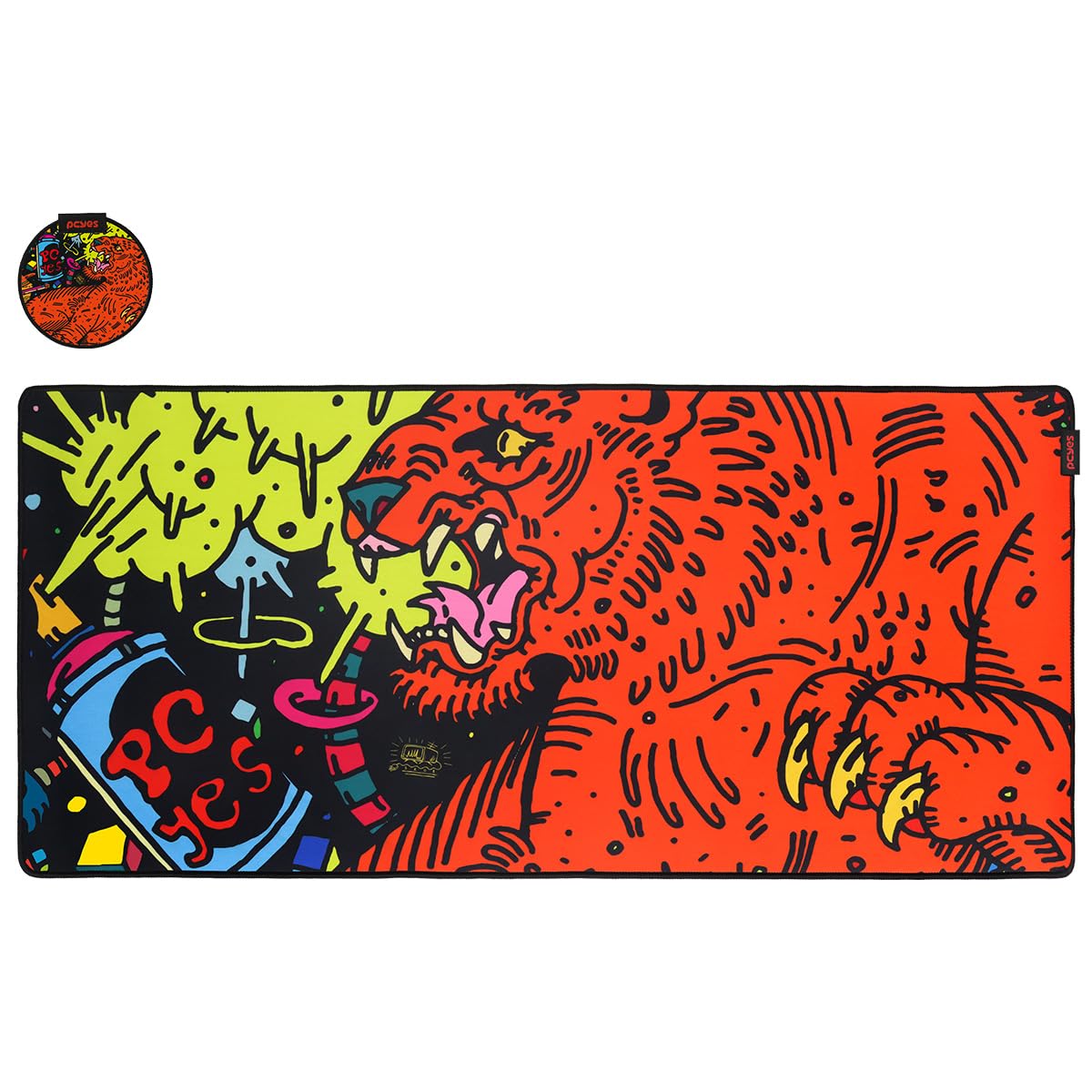MOUSE PAD GAMER PCYES TIGER EXTENDED - 900 X 420MM - PMT90X42