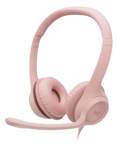 FONE DE OUVIDO HEADSET COM FIO USB LOGITECH H390 ROSA 981-001280