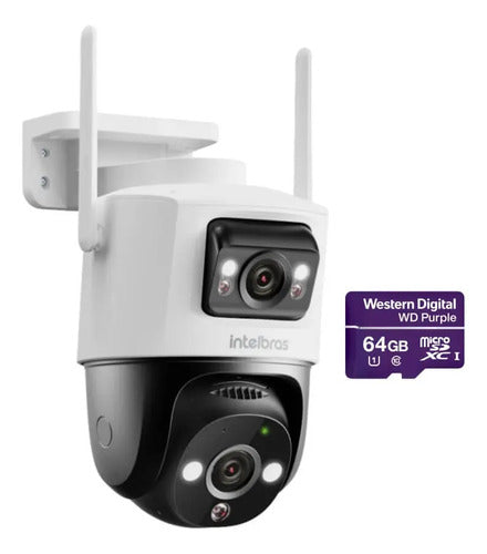 Câmera Externa Wi-Fi 3MP 360° Full Color iM9+ Com SD 64gb