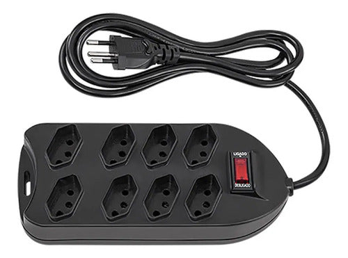Protetor Eletrônico Intelbras Com 8 Tomadas Epe 1008 Preto Preto 127/220v