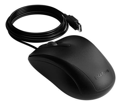 MOUSE INTELBRAS MCI10 -COM FIO PRETO