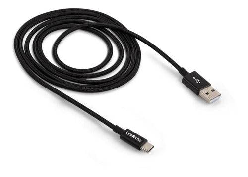 Cabo USB-C 1,5m Nylon EUAC 15NP Preto