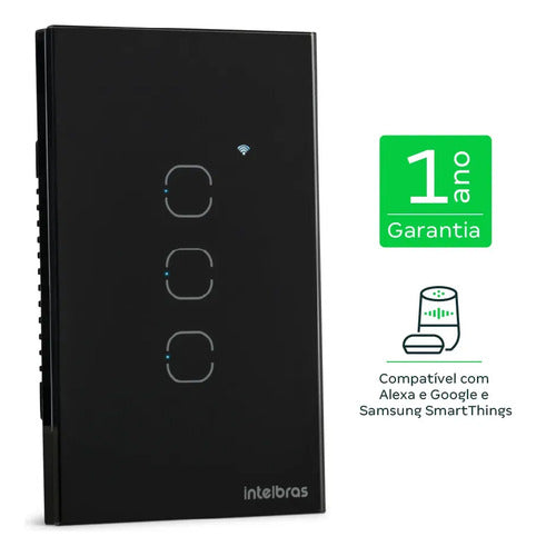 INTERRUPTOR TOUCH WI-FI 3 TECLAS EIW 1003 PT