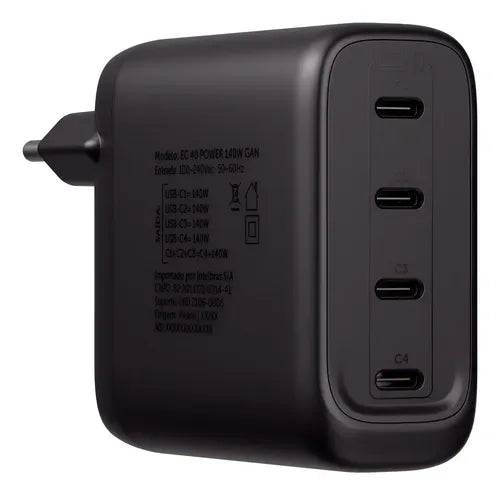 Carregador Turbo USB-C - EC 40 POWER 140W GaN Intelbras