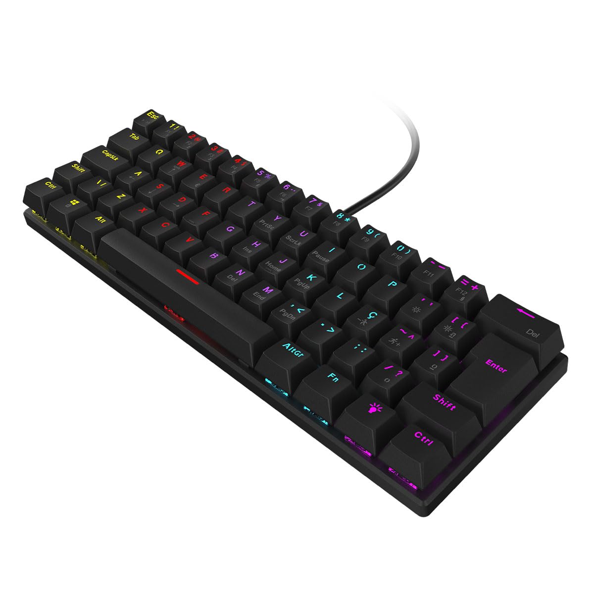 TECLADO MECANICO 60% VINIK ANIHI BLACK - SWITCH RED - LED RAINBOW - ANIHIBKRD