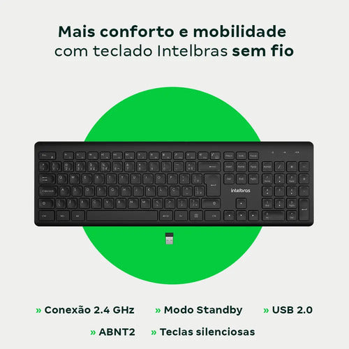 TECLADO INTELBRAS TSI50 - SEM FIO PRETO