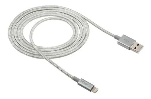 CABO USB LIGHTNING 1.5M NYLON BRANCO EUAL15NB (APPLE)