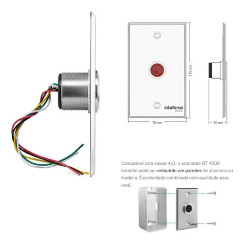 ACIONADOR BOTAO ABERTURA INFRAVERMELHO BT 4000