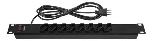 Filtro de Linha com 8 Tomadas para Rack EPR 208+ Preto