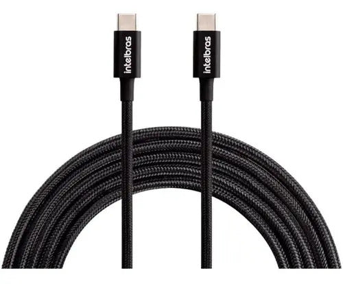 CABO TIPO C PARA TIPO C 1,5M NYLON PRETO EUCC15NP