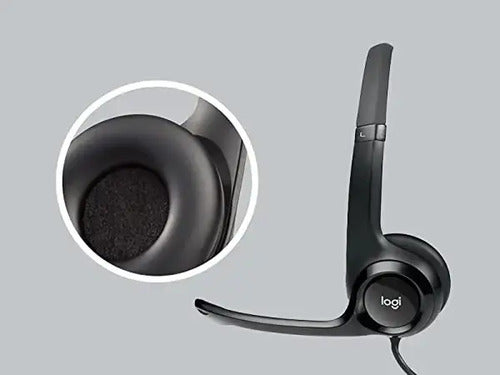 FONE DE OUVIDO HEADSET COM FIO USB LOGITECH H390 PRETO 981-000014