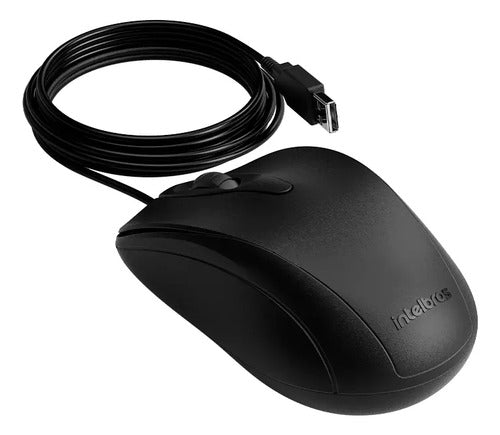 MOUSE INTELBRAS MCI20 -COM FIO PRETO