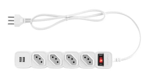 PROTETOR ELETRONICO C 4 TOMADAS E 2 USB - EPE 204 USB BR
