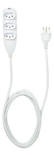 Extensão Elétrica 3 Tomadas 3 Pinos 10a 5m EXT 3005 Branco Intelbras