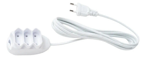 EXTENSAO ELETRICA 3 TOMADAS 2 PINOS 10A 5M BRANCA EXT 2005