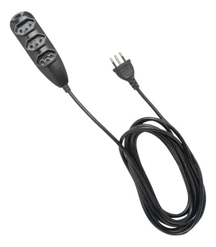 EXTENSAO ELETRICA 3 TOMADAS 3 PINOS 10A 3M PRETA EXT 3003
