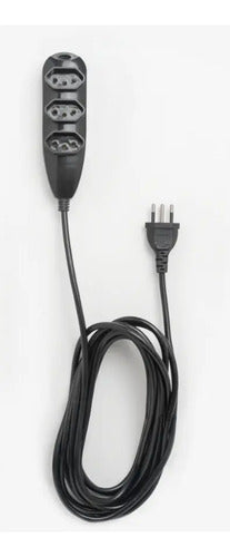 EXTENSAO ELETRICA 3 TOMADAS 3 PINOS 10A 5M PRETA EXT 3005