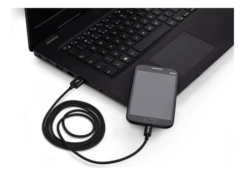 CABO USB - MICRO USB 1,5M NYLON PRETO EUAB 15NP