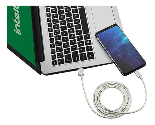 Cabo USB-C em nylon 1,5 m EUAC 15NB Branco