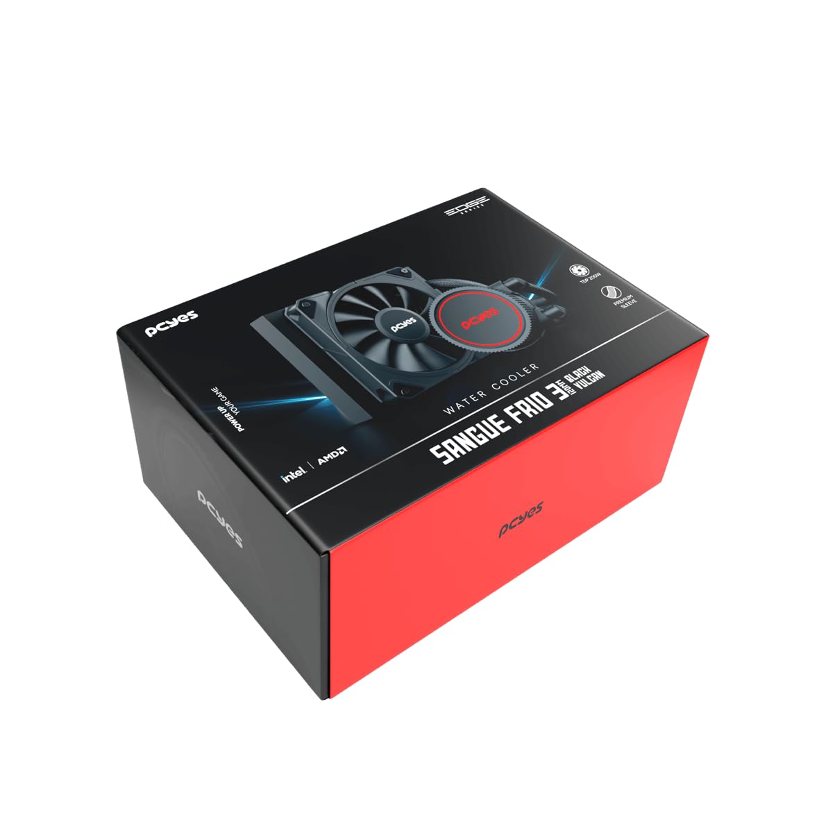WATER COOLER PCYES SANGUE FRIO 3 BLACK VULCAN 120MM - TDP 200W - WCSF3120BR