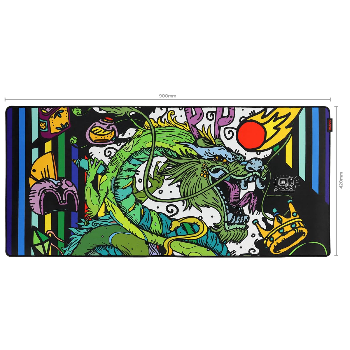 MOUSE PAD GAMER PCYES ANCIENT DRAGON EXTENDED - 900 X 420MM - PMA90X42