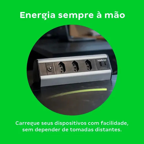 PROTETOR ELETRONICO 3 TOMADAS 2 USB P/BANCADA EPE 4003  INTELBRAS