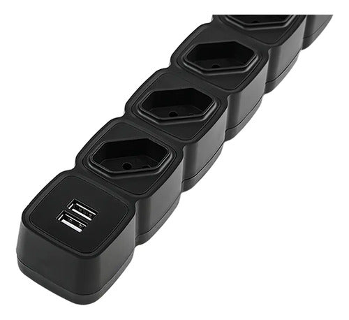 Filtro de linha 4 tomadas e 2 USB EPE 204+ PT Intelbras