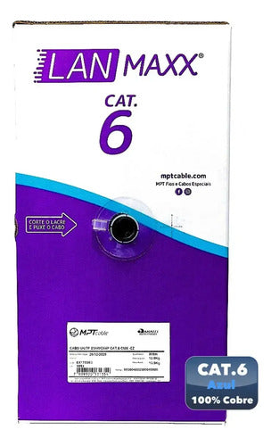CABO U/UTP 23AWGX4P CAT.6 CMX AZUL (CX 305M) MPT