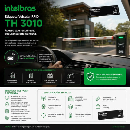 KIT 10 TAG VEICULAR TH 3010