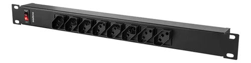 Filtro de Linha com 8 Tomadas para Rack EPR 208+ Preto