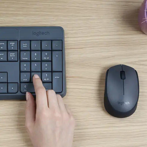 TECLADO E MOUSE SEM FIO LOGITECH MK235 USB CINZA ABNT2 920-007903